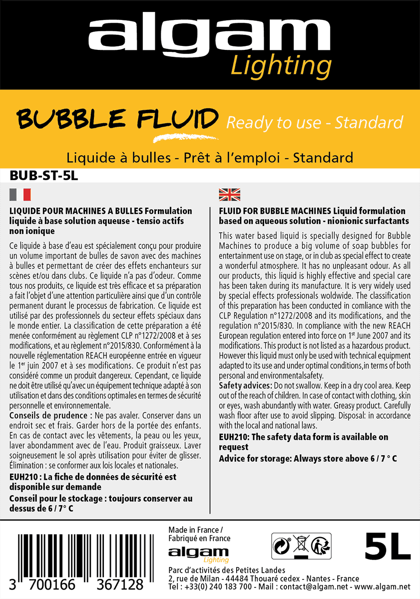 5 L standard bubble liquid
