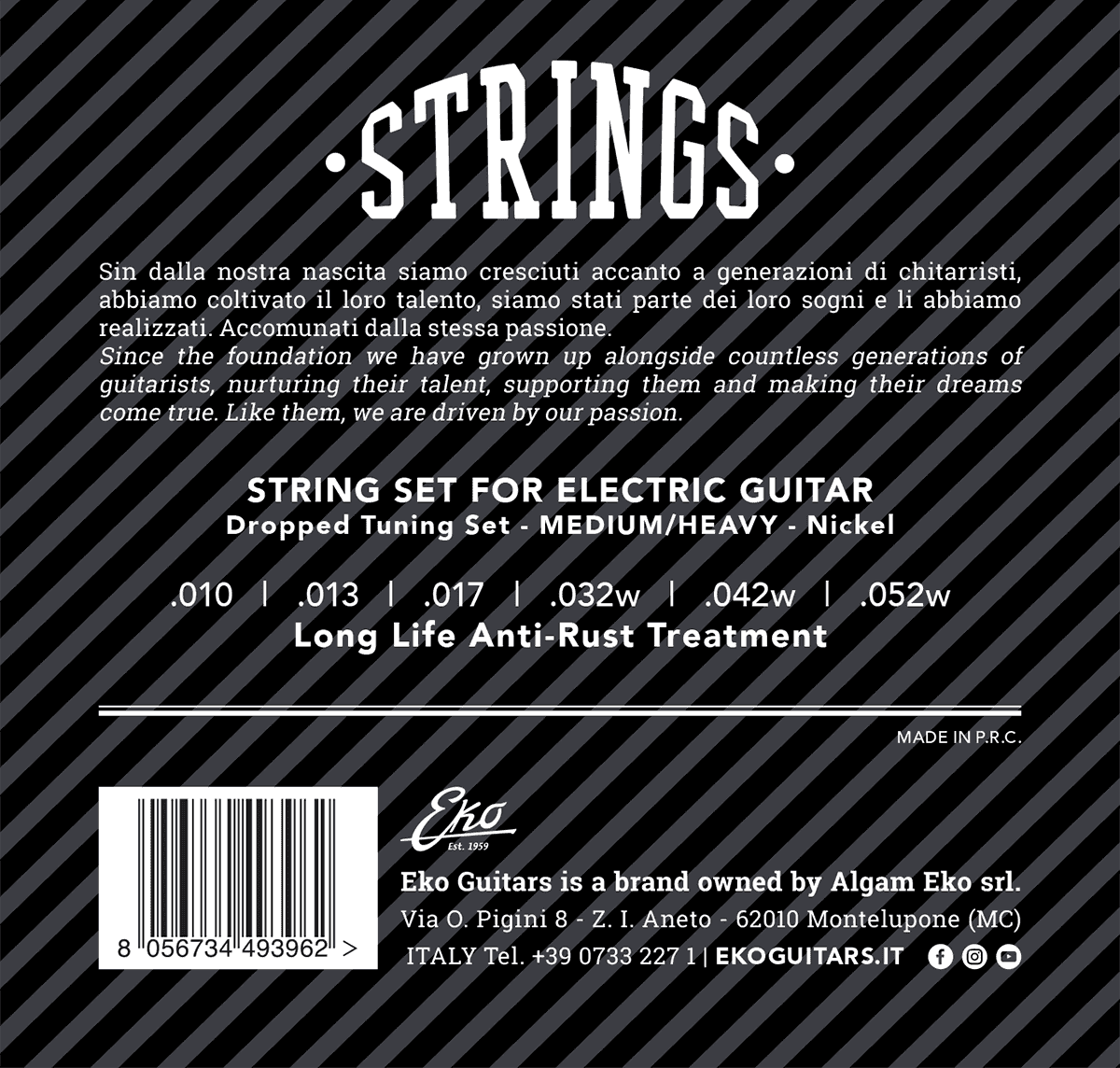 10-52 Electric guitar strings