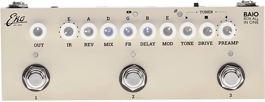 Mini multi-effect battery pedal with IRs