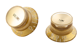 Top Hat Knobs w/ Gold Metal Insert (Aged Gold)(4 pcs.)