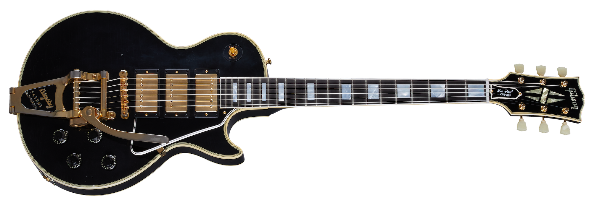 1957 Les Paul Custom Reissue 3-Pickup Bigsby Light Aged Ebony