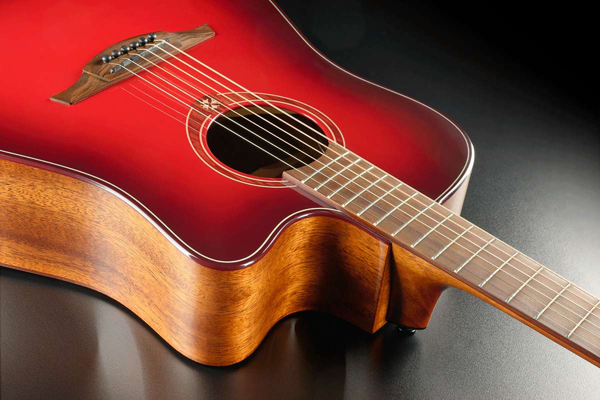 Tramontane Special Edition Red Dreadnought Cutaway Acoustic-Electric